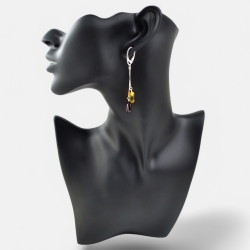 Baltic amber earrings with silver